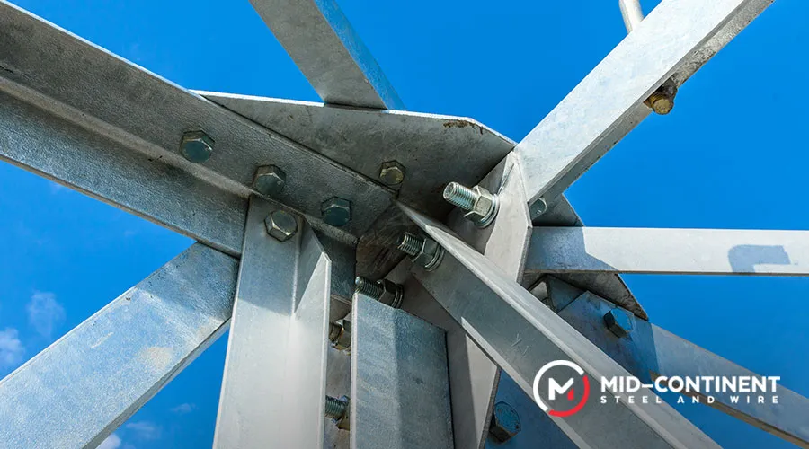 steel angles on site